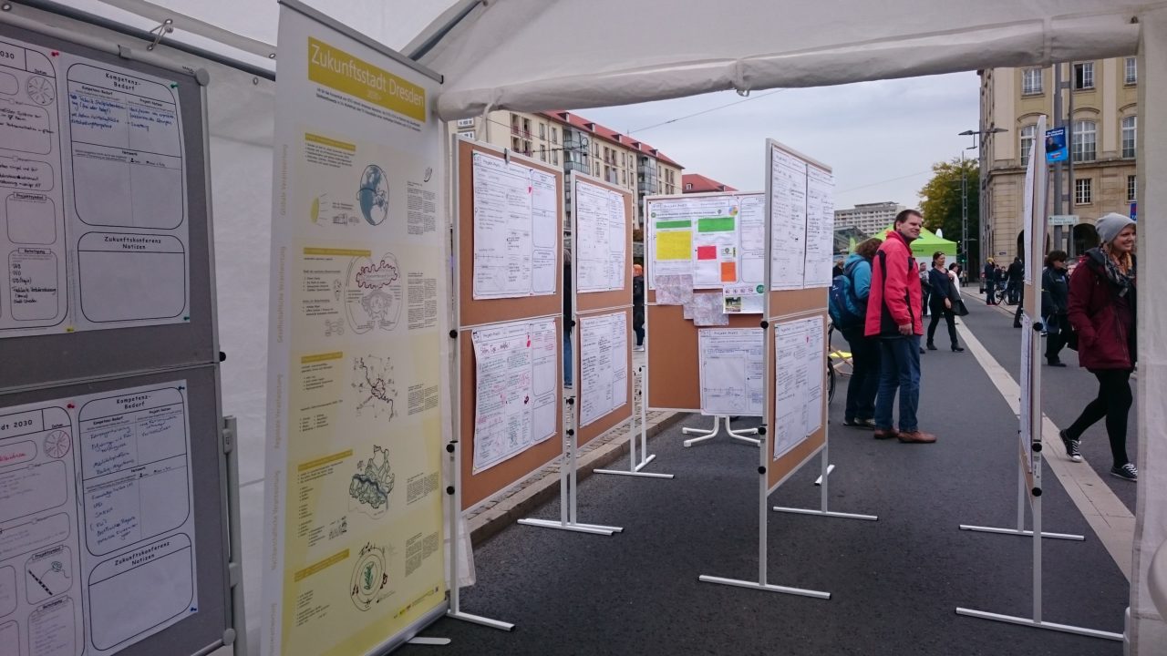 Präsentation der Projekte zum Thema Mobilität auf der Wilsdruffer Straße (Foto: Wiebke Knifka)