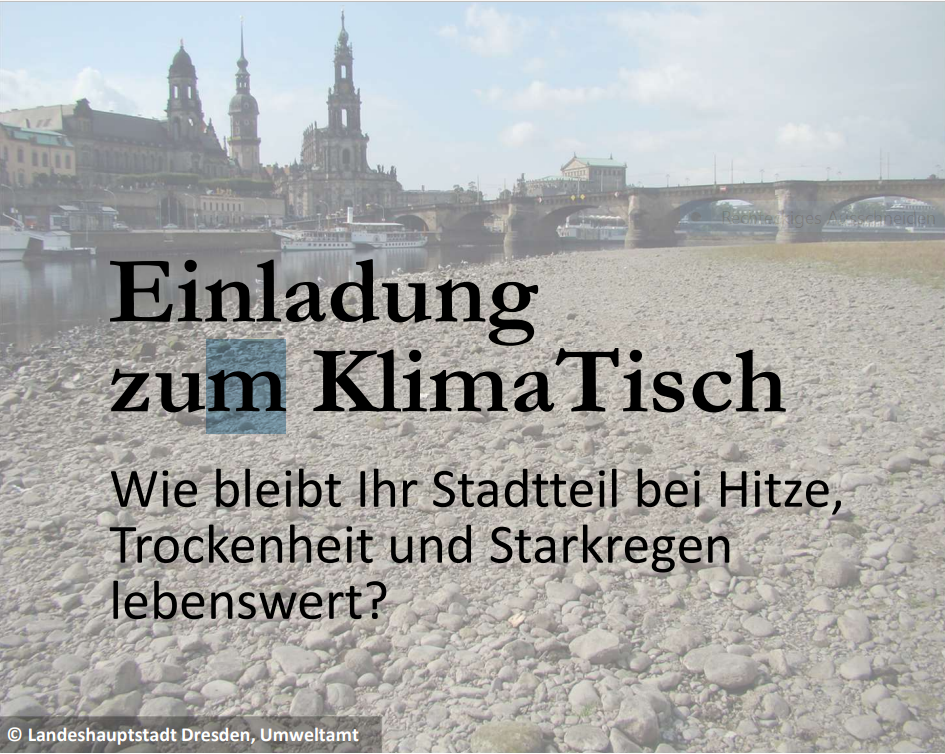 Let‘s talk about Klima! – Stadtverwaltung Dresden lädt zum KlimaTisch