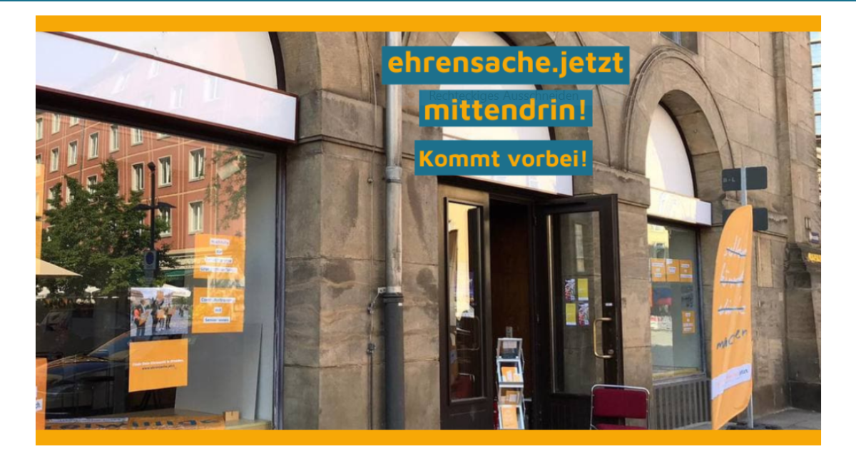 ehrensache.jetzt mittendrin:  Vermittlung von Ehrenämtern im „Bürgerlabor der Zukunftsstadt Dresden“ in der Innenstadt